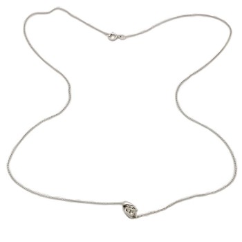 9ct White Gold Diamond 0.25cts Pendant with Chain